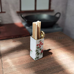 Porcelain Miniature Tableware Ornaments, Micro Landscape Garden Dollhouse Accessories, Pretending Prop Decorations, Red, 13x30mm(PORC-PW0001-062A)