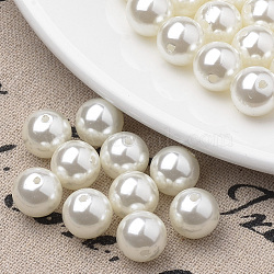 Eco-Friendly Plastic Imitation Pearl Beads Strands, High Luster, Grade A, Round, Beige, 8mm, Hole: 1.5mm, about 140pcs/strand, 44 inch(MACR-S285-8mm-05)