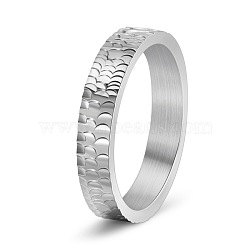 Stainless Steel Chunky Rings, Stainless Steel Color, US Size 7(17.3mm)(PW-WGDB03E-01)