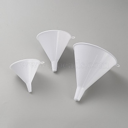 Plastic Funnel Hopper, for Water Bottle Liquid Transfer, White, 64~112x67~102mm, Inner Diameter: 4~10.5mm, 3pcs/set(KY-WH20003-09)