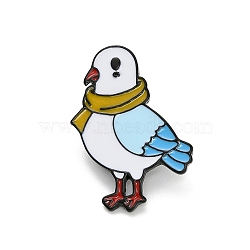 Peace Dove Enamel Pins, Alloy Lapel Pin Backs for Backpack Clothes, White, 32x23.5mm(JEWB-H033-03EB)