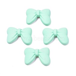 Opaque Spray Painted Acrylic Cabochons, Bowknot, Aquamarine, 25x34x7mm(ACRP-S679-013)