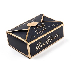 Foldable Creative Paper Boxes, Wedding Favor Boxes, Favour Box, Envelope Shape Paper Gift Boxes, Rectangle, Black, 7.1x10.5x3.5cm(CON-WH0083-23C)
