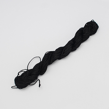 Nylon Thread, Nylon Jewelry Cord for Custom Woven Bracelets Making, Black, 2mm, about 13.12 yards(12m)/bundle, 10bundles/bag, about 131.23 yards(120m)/bag