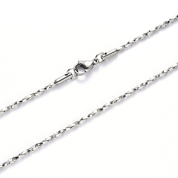 304 Stainless Steel Coreana Chain Necklace, with Lobster Claw Clasp, Stainless Steel Color, 19.68 inch(50cm)x1mm