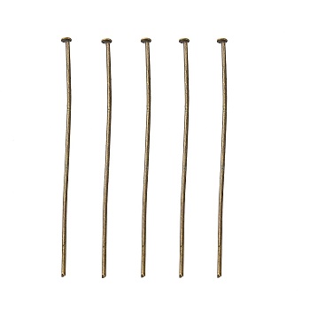 Jewelry Findings, Iron Flat Head Pins, Antique Bronze, 50x0.75~0.8mm, about 430pcs/100g