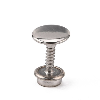Stainless Steel Screw Rivets, Garment Accessories, Stainless Steel Color, Screw: 19x4~13mm, Flat Round: 13.5x4mm, Hole: 4mm and 15x6mm