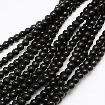 1 Strand Dyed Black Round Synthetic Turquoise Beads Strands, 6mm, Hole: 1mm, about 67pcs/strand, 15.75 inch