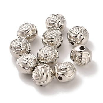 CCB Plastic Beads, Flower Bud, Platinum, 9x10.3mm, Hole: 2mm