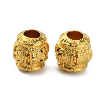 Alloy Six-character Mantra Beads, Rondelle, Golden, 11x10.5~11mm, Hole: 4.5mm