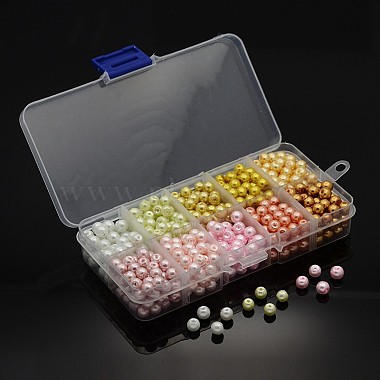 1 boîte style mixte perles perles de verre ronde(HY-X0001-B)-3