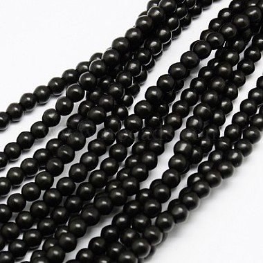 6mm Black Round Synthetic Turquoise Beads