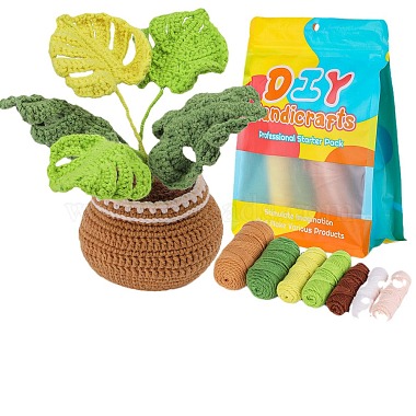 DIY Monstera Leaf Planter Knitting Kits for Beginners(PW-WG45856-01)-6