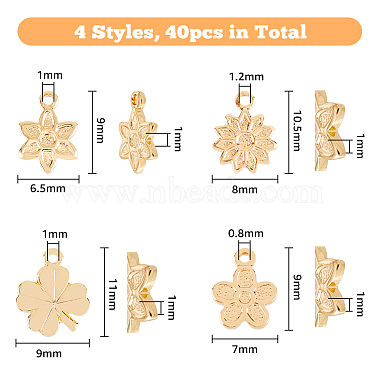 SUPERFINDINGS 40Pcs 4 Style Rack Plating Brass Charms(KK-FH0005-57)-2