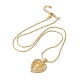 Brass Micro Pave Cubic Zirconia Heart Pendant Necklaces for Women(NJEW-S429-01G-01)-2