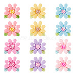 20pcs Opaque Resin Cabochons, Flower, Mixed Color, 26x26.5x8mm(RESI-TADJ0001-08B)