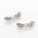 Tibetan Style Alloy Beads, Wing, Cadmium Free & Lead Free, Antique Silver, 7x22x3mm, Hole: 1mm, about 1130pcs/1000g(TIBEB-Q067-31AS-RS)