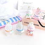Acrylic Pendants, 3D Rabbit Bunny Charms, Mixed Color, 49.2x34mm(OACR-L016-26)