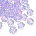 Transparent Glass Beads, Star, Lilac, 15~17x16~17.5x8mm, Hole: 1.2mm(X-GLAA-B029-01K)