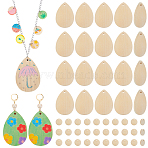 60Pcs 2 Styles Wood Pendants, Mixed Shapes, 15~57x15~40x5mm, 30pcs/style(FIND-GA0008-39)