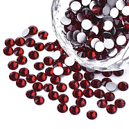 Glass Rhinestone Flat Back Cabochons, Back Plated, Faceted, Half Round, Garnet, SS4, 1.5~1.6x1mm, about 1440pcs/bag(RGLA-S002-04SS-23)