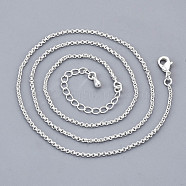 Long-Lasting Plated Brass Rolo Chain Necklaces, with Lobster Claw Clasp, Nickel Free, 925 Sterling Silver Plated, 18.1 inch(46cm), 1.6mm(NJEW-K112-10S-NF)