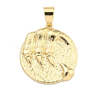 Brass Pendants, Real 18K Gold Plated, Leo, 23x21x2mm, Hole: 6x4mm(KK-K354-05G-07)