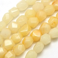 Polygon Natural Yellow Aventurine Beads Strands, 10x7.5~9mm, Hole: 1mm, about 40pcs/strand, 16.1 inch(G-P063-83)