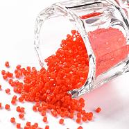 TOHO Hexagon Beads, Japanese Seed Beads, 15/0 Two Cut Glass Seed Beads, (50) Opaque Sunset Orange, 15/0, 1.5x1.5x1.5mm, Hole: 0.5mm, about 170000pcs/bag(SEED-T2CUT-15-50)