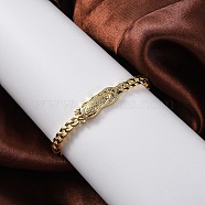 Rack Plating Brass Micro Pave Cubic Zirconia Hinged Bangles, Lead Free & Cadmium Free, Virgin Marry, Real 18K Gold Plated, Inner Diameter: 2-3/8x2 inch(6.15x5.05cm)(BJEW-H624-04G)