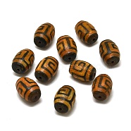 Tibetan Style dZi Beads, Natural Agate Beads, Oval, 15.5~17x12~13mm, Hole: 1.6mm(G-Z020-02C-02)