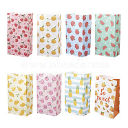 24Pcs 8 Style Paper Gift Bags, Shopping Bags, Rectangle with Fruit & Polka Dot Pattern, Mixed Color, 23.3x12x0.1cm, 3pcs/style(CARB-MB0001-03)