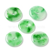 Dyed Natural White Jade Pendants, Donut Charms, Lime Green, 25~27x4~5mm, Hole: 4~5mm(G-Q016-05A-02)