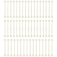 316 Surgical Stainless Steel Eye Pins, Double Sided Eye Pins, Golden, 26 Gauge, 30x2.5x0.4mm, Hole: 1.6mm(STAS-YW0001-41A-G)
