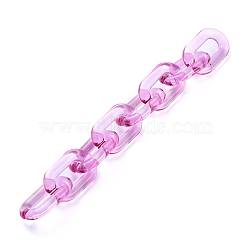 Handmade Transparent Acrylic Cable Chains, Oval, Orchid, Link: 31x19.5x5mm, about 39.37 inch(1m)/strand(AJEW-JB00563-03)
