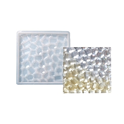 Silicone Diamond Texture Cup Mat Molds, Resin Casting Molds, for UV Resin & Epoxy Resin Craft Making, Square Pattern, 113x113x9mm, Inner Diameter: 102x102x7mm(X-DIY-C061-04B)