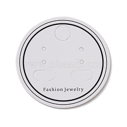 100Pcs Paper Jewelry Display Cards, for Earrings Display, Round, White, 5x0.05cm(AJEW-Z021-04A)