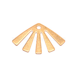 Brass Pendants, Fan, Raw(Unplated), 12.5x20x0.5mm, Hole: 1.4mm(KK-WH0044-08C)