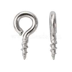304 Stainless Steel Screw Eye Pin Peg Bails, For Half Drilled Beads, Stainless Steel Color, 8x4x1mm, Hole: 2mm, Pin: 1mm(STAS-Q224-03A)