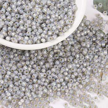 MIYUKI Round Rocailles Beads, Japanese Seed Beads, (RR2355) Silverlined Light Smoke Opal, 8/0, 3mm, Hole: 1mm, about 422~455pcs/bottle, 10g/bottle