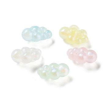 Transparent Acrylic Beads, Luminous Beads, Glow in the Dark, Cloud, Mixed Color, 23.5x17x12mm, Hole: 2.2mm, 220pcs/500g