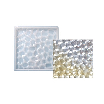 Silicone Diamond Texture Cup Mat Molds, Resin Casting Molds, for UV Resin & Epoxy Resin Craft Making, Square Pattern, 113x113x9mm, Inner Diameter: 102x102x7mm