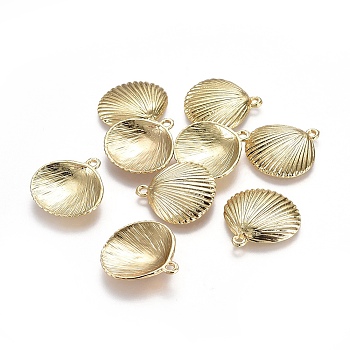 Tibetan Style Alloy Pendants, Ocean Theme, Lead Free & Nickel Free & Cadmium Free, Shell, Real 14K Gold Plated, 24x22.5x3.5mm, Hole: 1.8mm