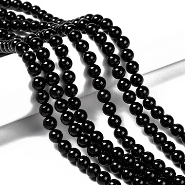 Natural Eyeless Obsidian Beads Strands(G-K123-06-8mm)-4