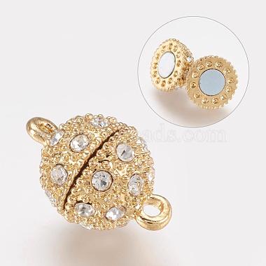Alloy Rhinestone Magnetic Clasps with Loops(RB-H116-3-G-1)-2