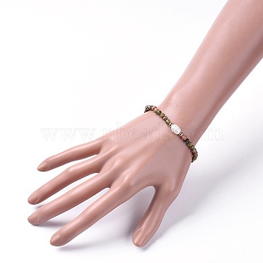 Natural Unakite Beads Stretch Bracelets(BJEW-JB04676-03)-4
