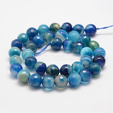 Faceted Natural Striped Agate/Banded Agate Beads Strands(G-F447-8mm-H04)-2