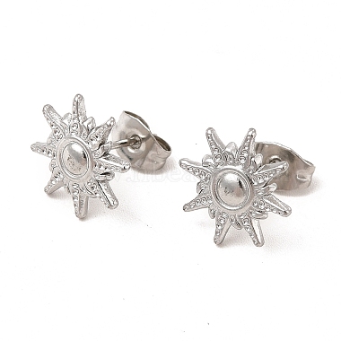 Sun 304 Stainless Steel Stud Earrings