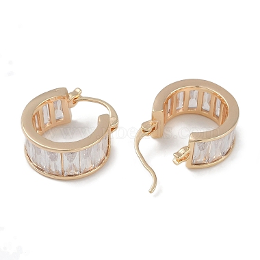 Clear Cubic Zirconia Hoop Earrings(EJEW-L292-018G)-2