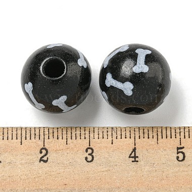 Printed Wood European Beads(WOOD-G022-04B)-3